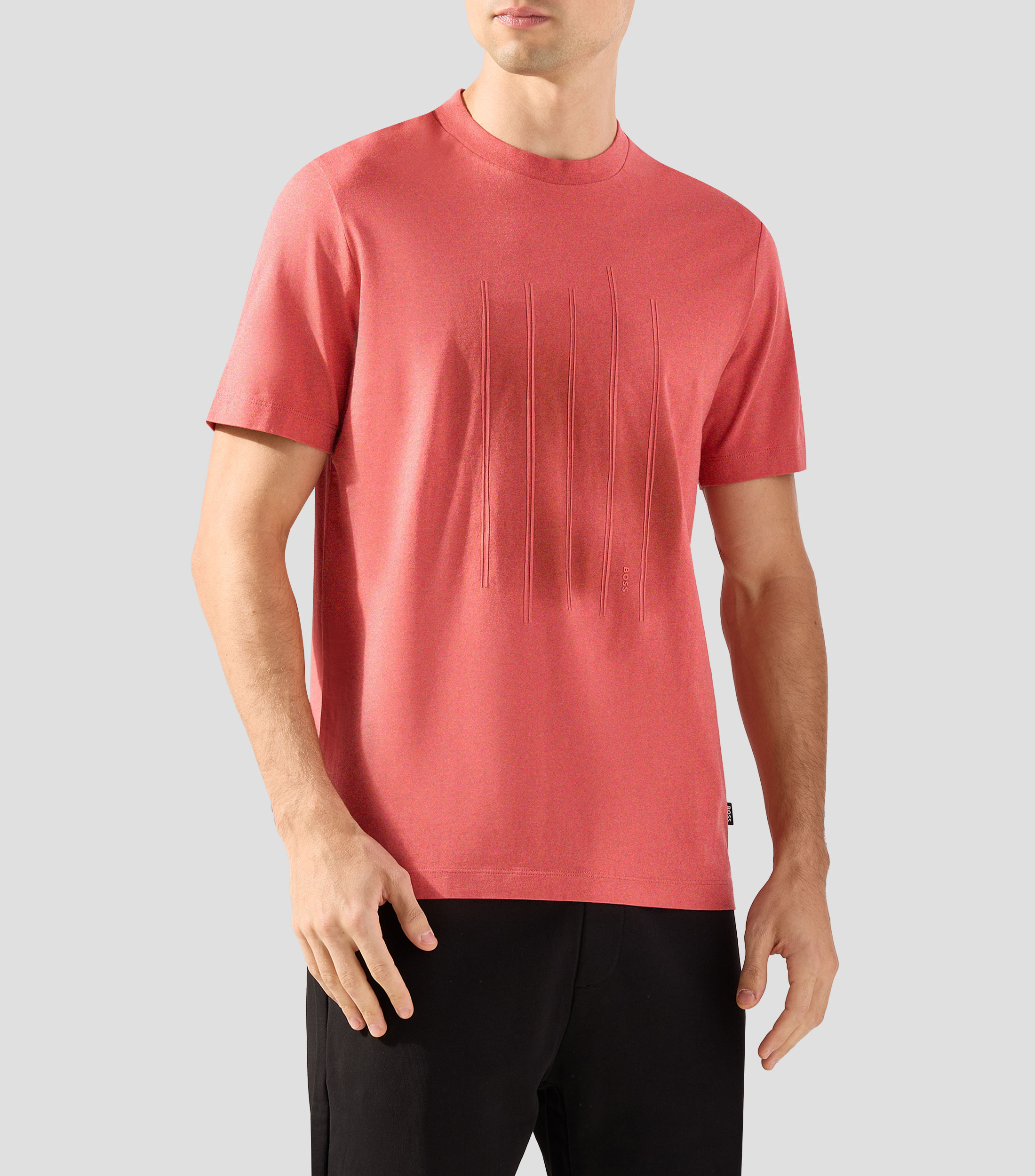 Playera cuello redondo manga corta estampada Hombre